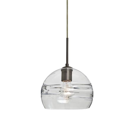 Besa Lighting Spirit 8 Cord Pendant, Clear, Bronze, 1x60W Incandescent 1JT-SPIR8CL-BR